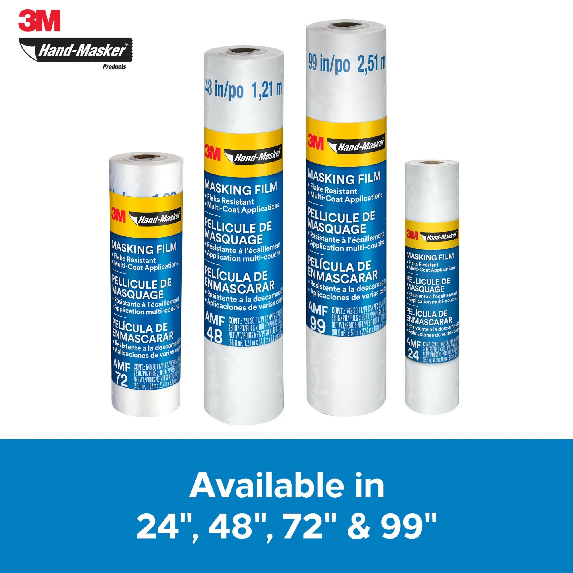 3M Hand-Masker Advanced Masking Film, AMF99, 99 in x 90 ft x .35 mil