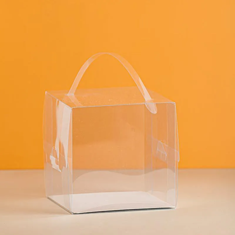 4 Inch to 6 Inch Transparent Mini Cake Box - Carrier PVC Acetate Bento