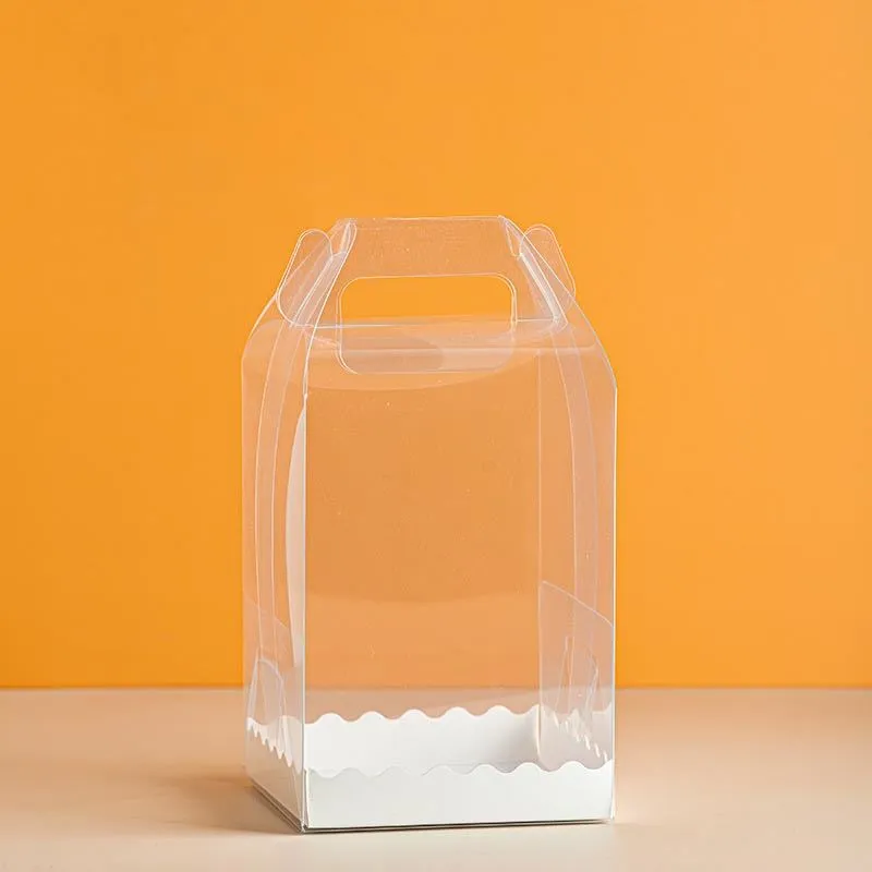 4 Inch to 6 Inch Transparent Mini Cake Box - Carrier PVC Acetate Bento