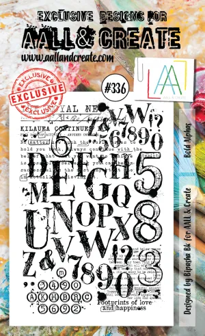 AALL & Create - A6 - Clear Stamps - 336 - Bold Alphas - Bipasha BK