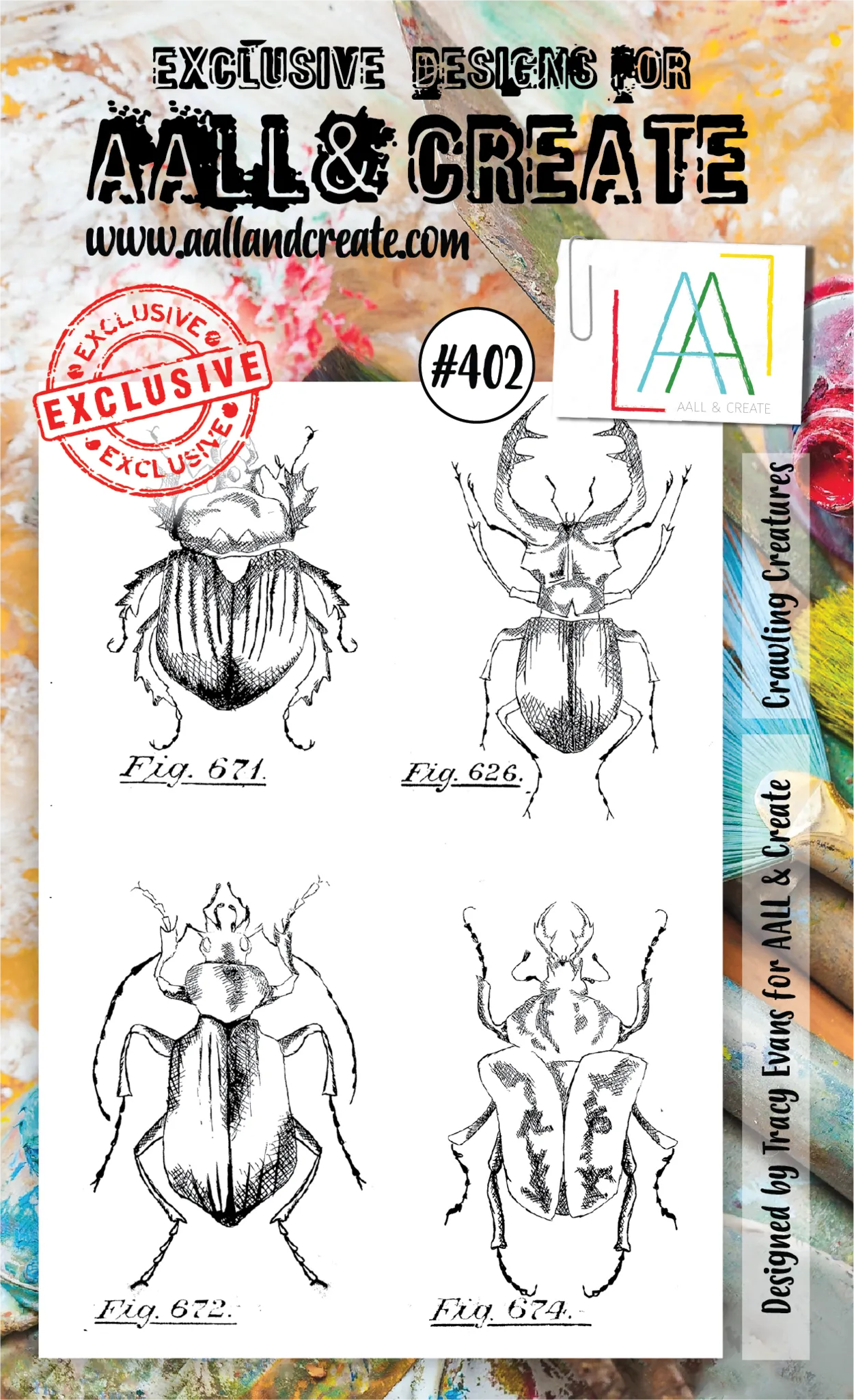 AALL & Create - A6 - Clear Stamps - 402 - Crawling Creatures - Tracy Evans  (retired)