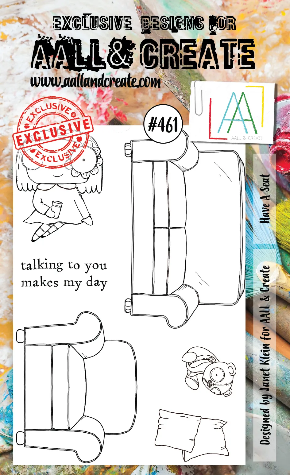 AALL & Create - A6 - Clear Stamps - 461 - Have a Seat - Janet Klein