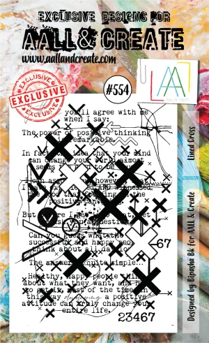 AALL & Create - A6 - Clear Stamps - 554 - Lined Cross - Bipasha BK