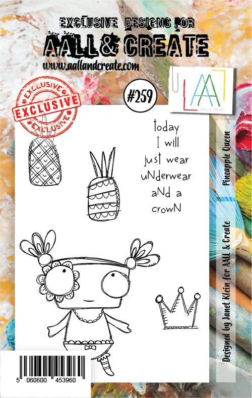 AALL & Create - A7 - Clear Stamps - 259 - Pineapple Queen (discontinued)