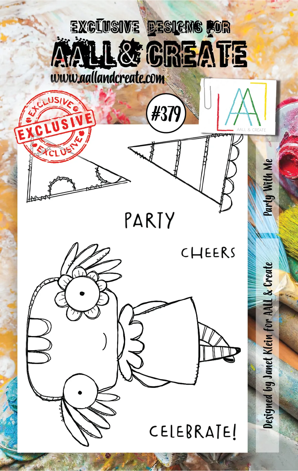 AALL & Create - A7 - Clear Stamps - 379 - Janet Klein - Party With Me (discontinued)