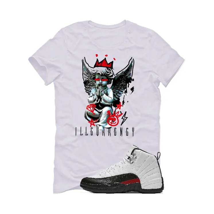 Air Jordan 12 “Red Taxi” | illcurrency White T-Shirt (Graffiti Angel)