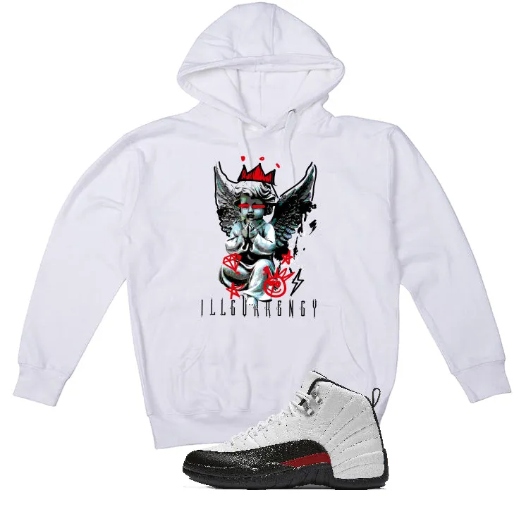 Air Jordan 12 “Red Taxi” | illcurrency White T-Shirt (Graffiti Angel)