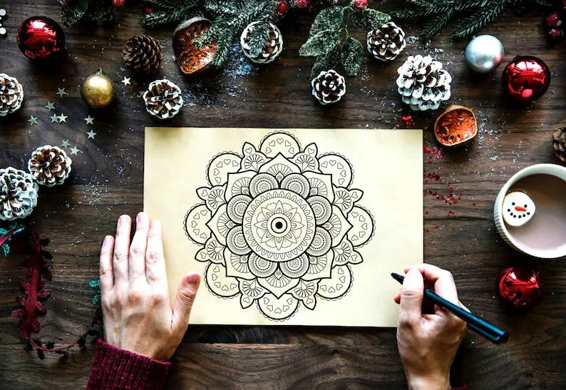 Artella 3D Mandala Coloring Pages 8.5x8.5