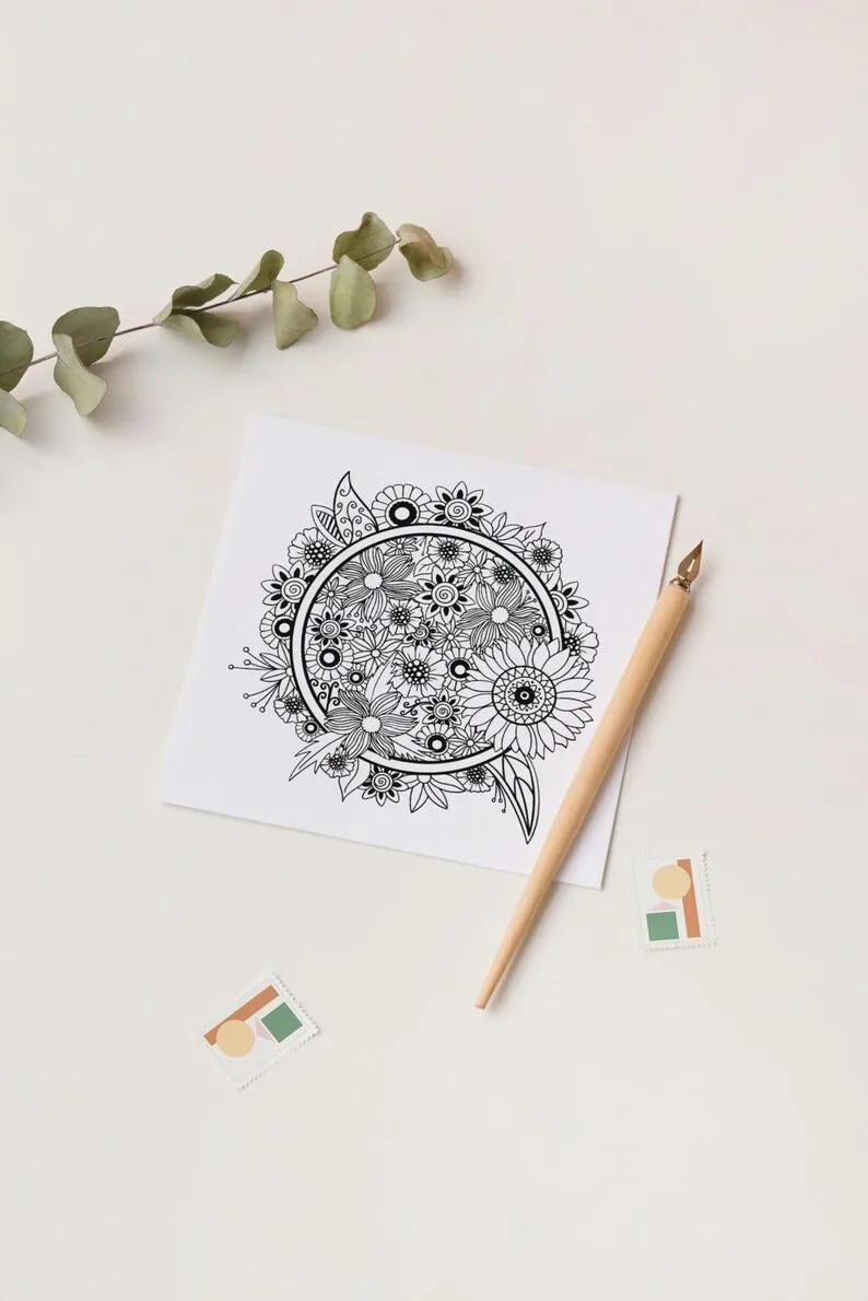 Artella 3D Mandala Coloring Pages 8.5x8.5