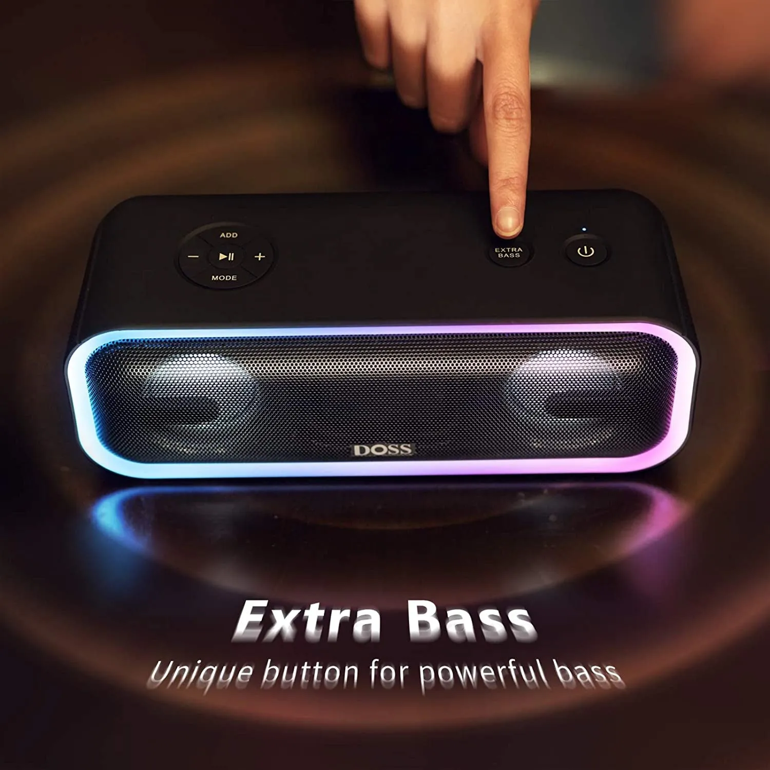 Bluetooth Speaker,  Soundbox Pro  Wireless Pairing Speaker with 24W Stereo Sound, Punchy Bass, IPX6 Waterproof, 15Hrs Playtime, Multi-Colors Lights, for Home,Outdoor-Black