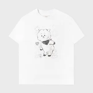 BT21 BASIC DRAWING SHORT SLEEVE TSHIRT WHITE RJ