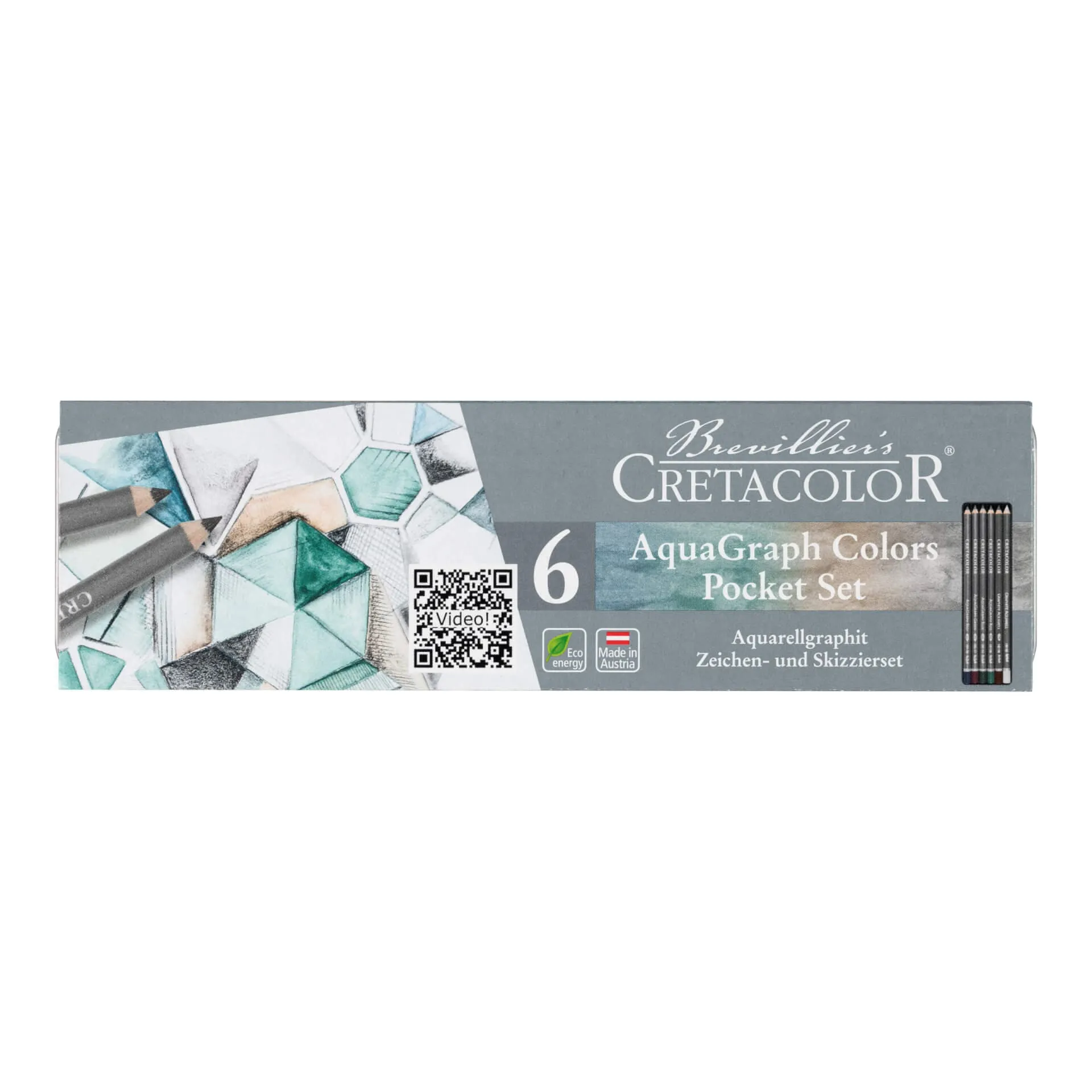 Cretacolor Aqua Graph Watercolor Graphite Pencils Set of 6