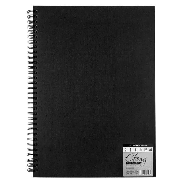 Daler Rowney Ebony Hardback Spiral Sketchbook