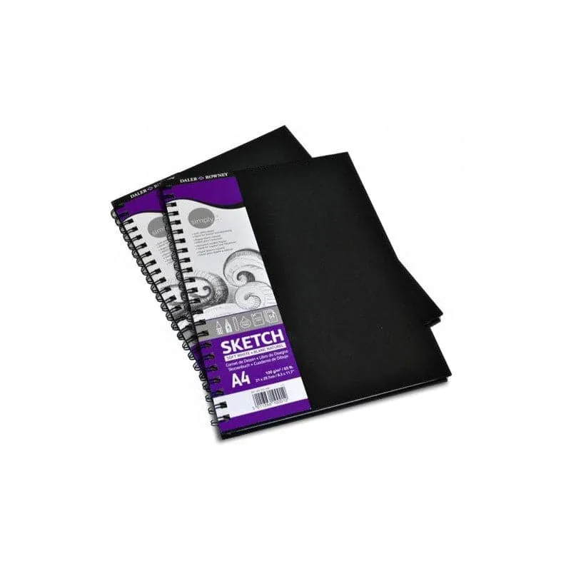 Daler Rowney Simply Spiral Sketchbook In Black Hard Cover