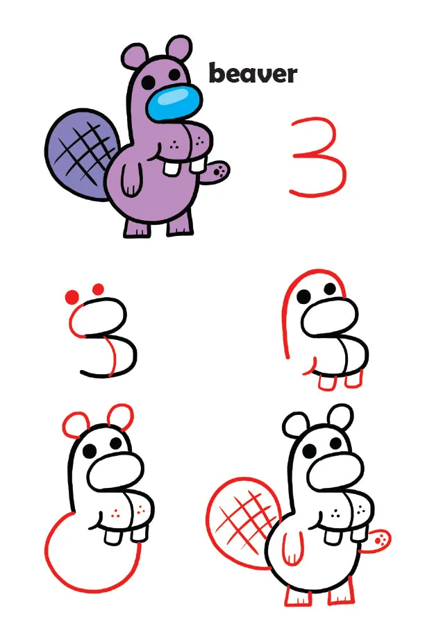 Draw Cute Critters Using Numbers