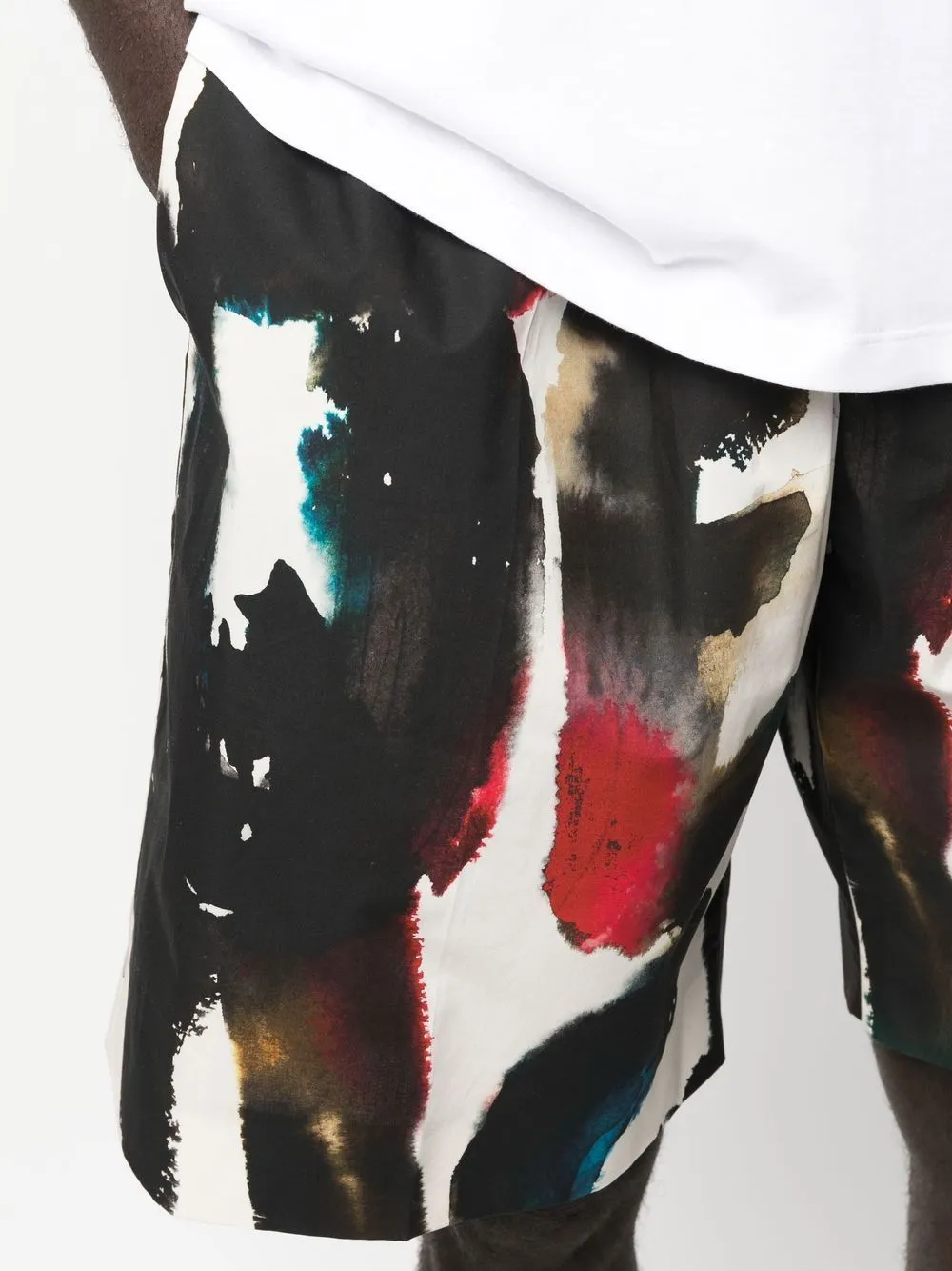 ELASTICATED WATERCOLOR GRAFFITI SHORTS