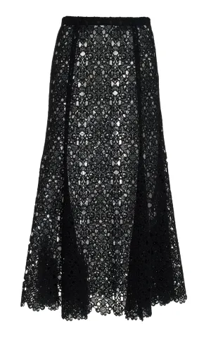 Florence Maxi Skirt in Black Cashmere Lace