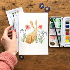 Happy Hare Watercolour With Emma Block - Download and Video Tutorial