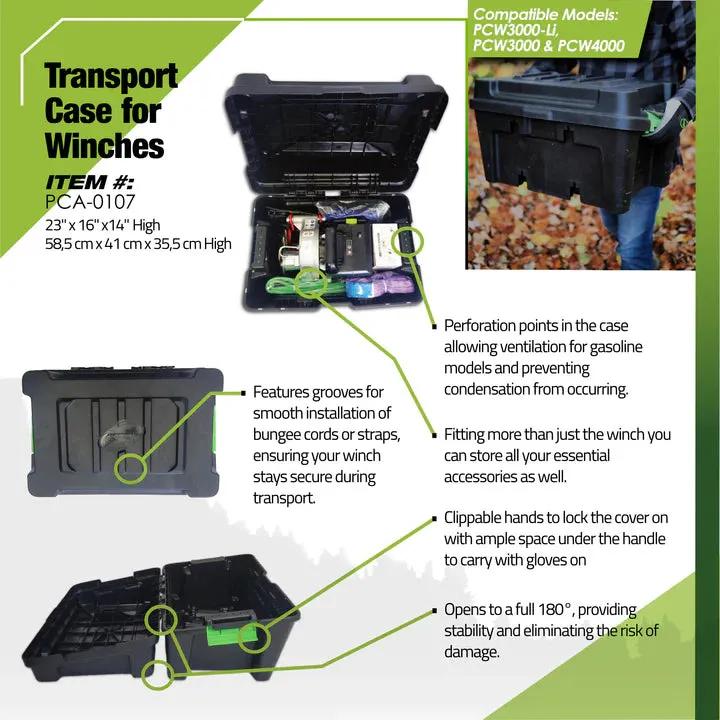 Hard Transport Case for PCW3000, PCW3000 Li and PCW4000 Portable Winch