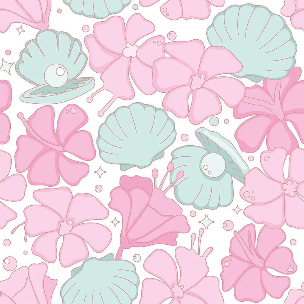 Hibiscus and Pearls Wallpaper