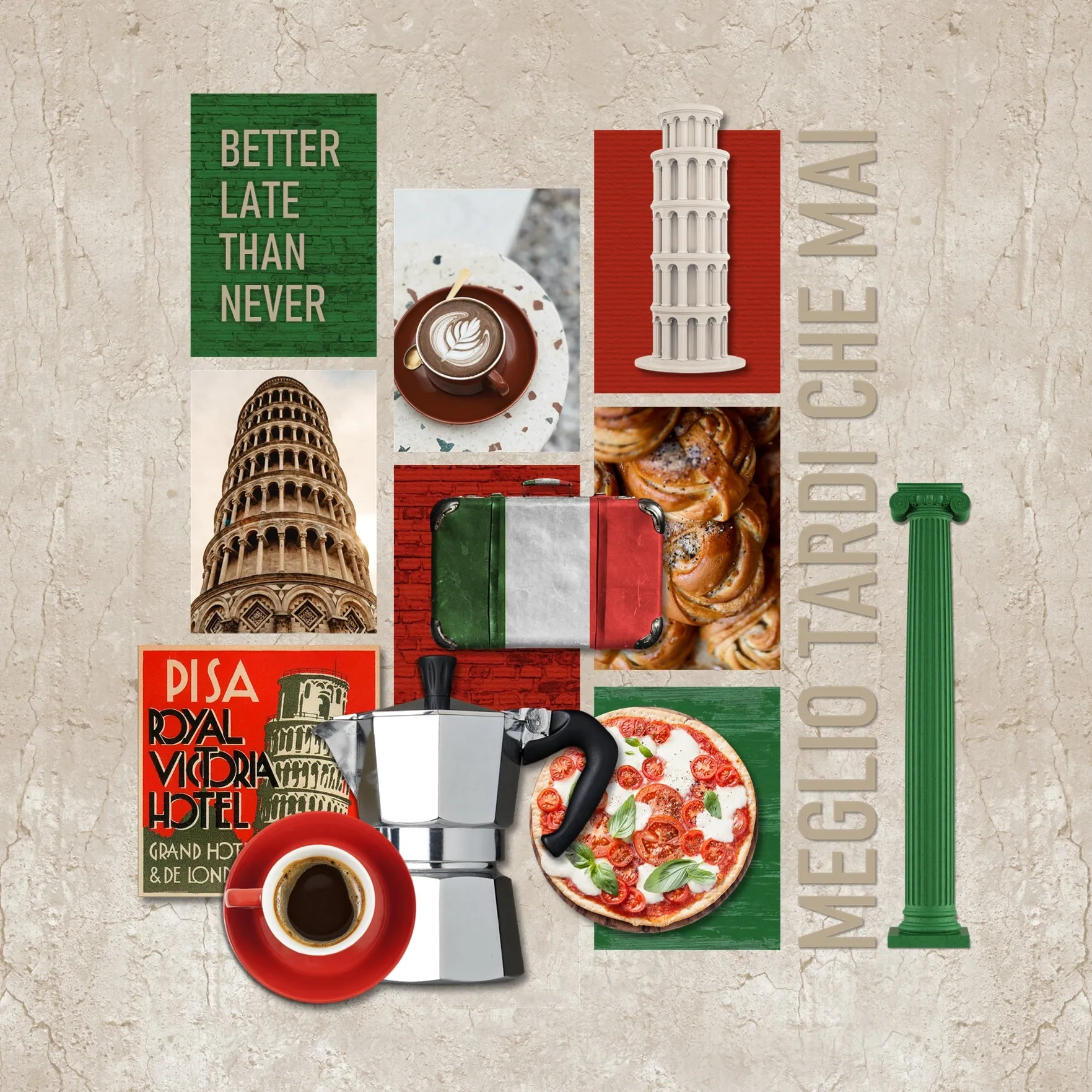 Italian Adventure Hotel Labels Digital Scrapbook Kit