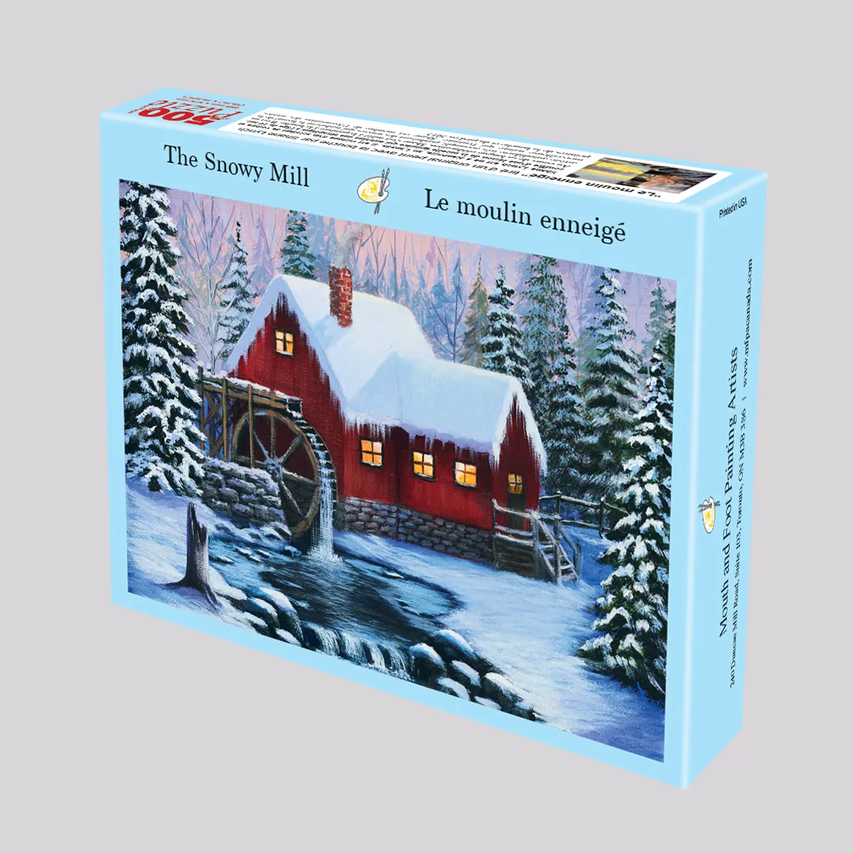 Jigsaw Puzzles "Snowy Mill" - NEW 500 piece