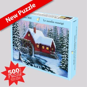 Jigsaw Puzzles "Snowy Mill" - NEW 500 piece