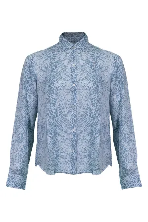 Josephine Aqua Python Shirt