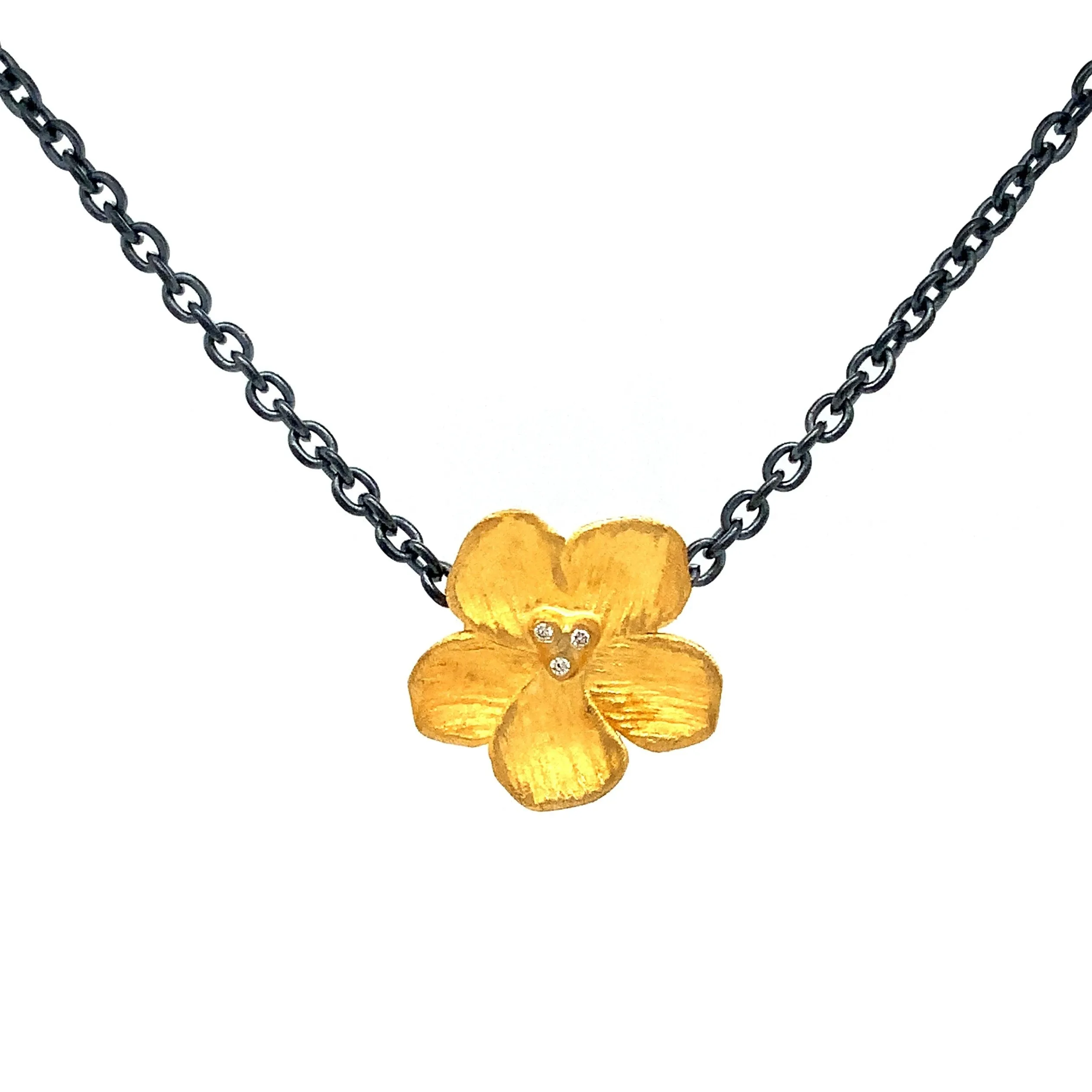 Lika Behar Pure Love Deserves Pure Gold Collection BUTTERCUP 22K Gold and Diamond Pendant