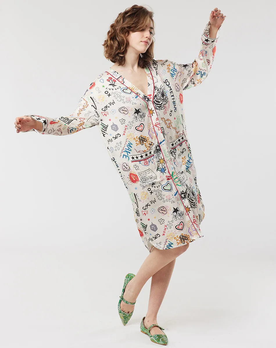 Margaret Round Graffiti Hem Dress