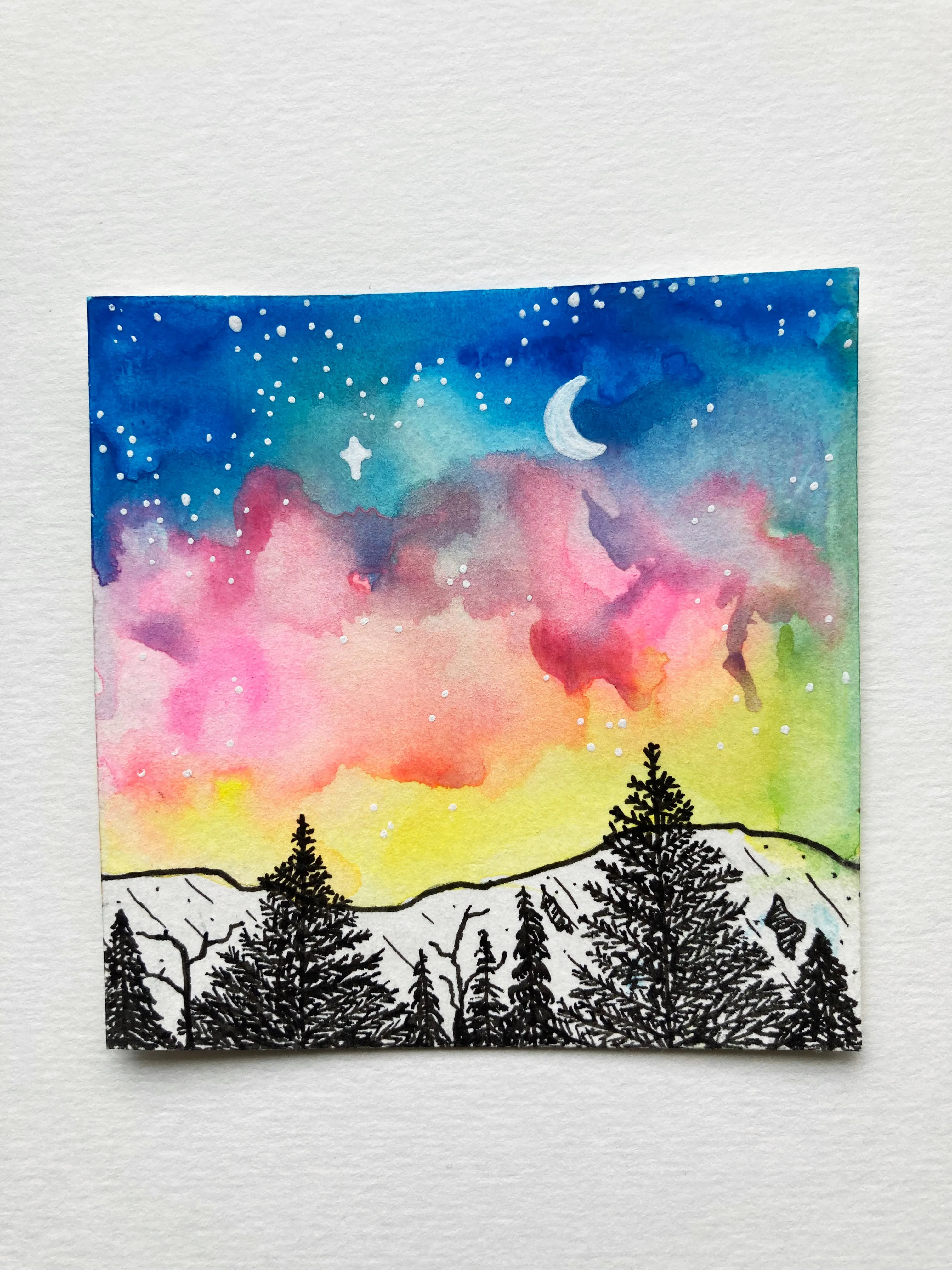 Mini Watercolor Landscape Painting