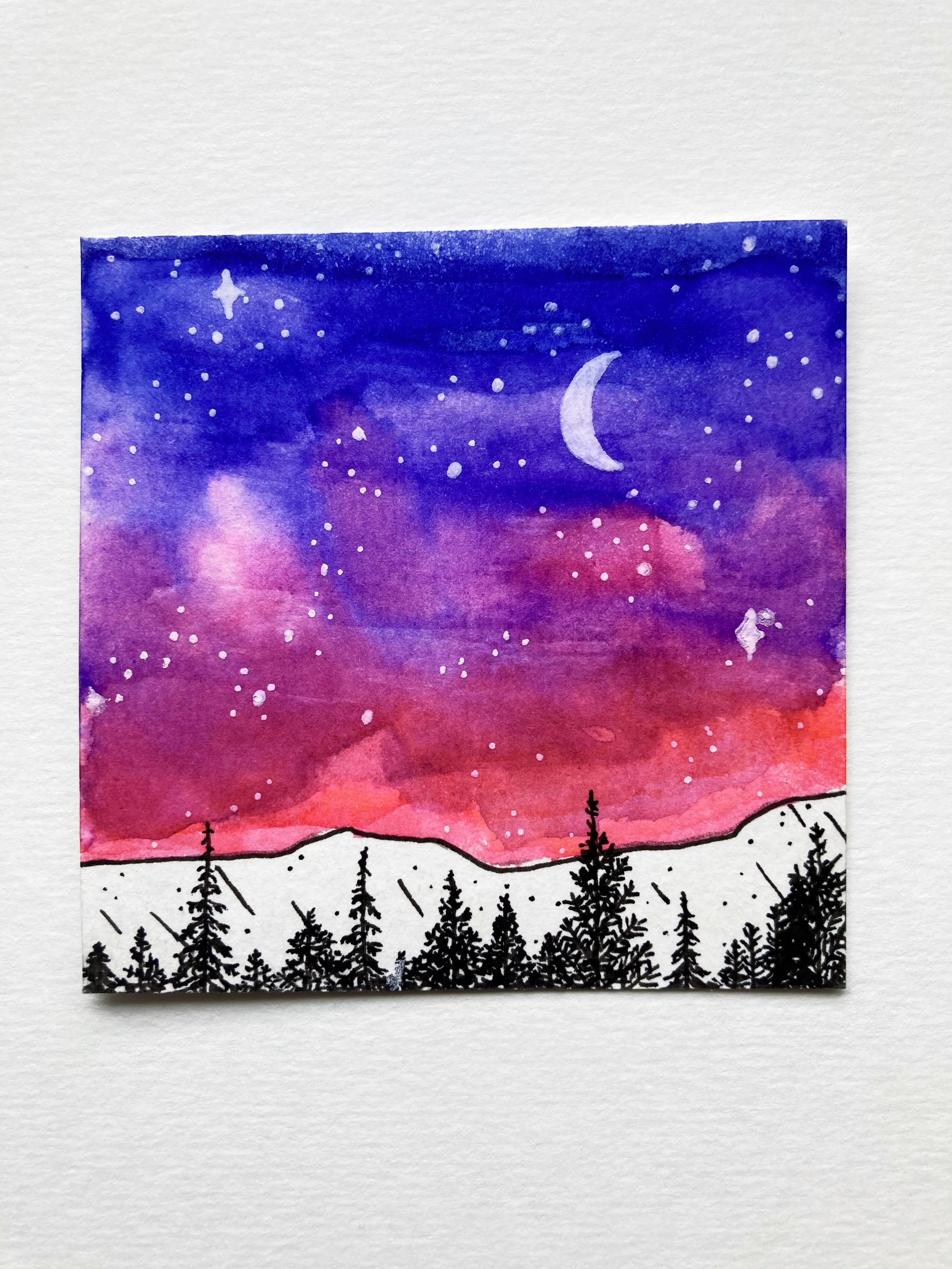 Mini Watercolor Landscape Painting