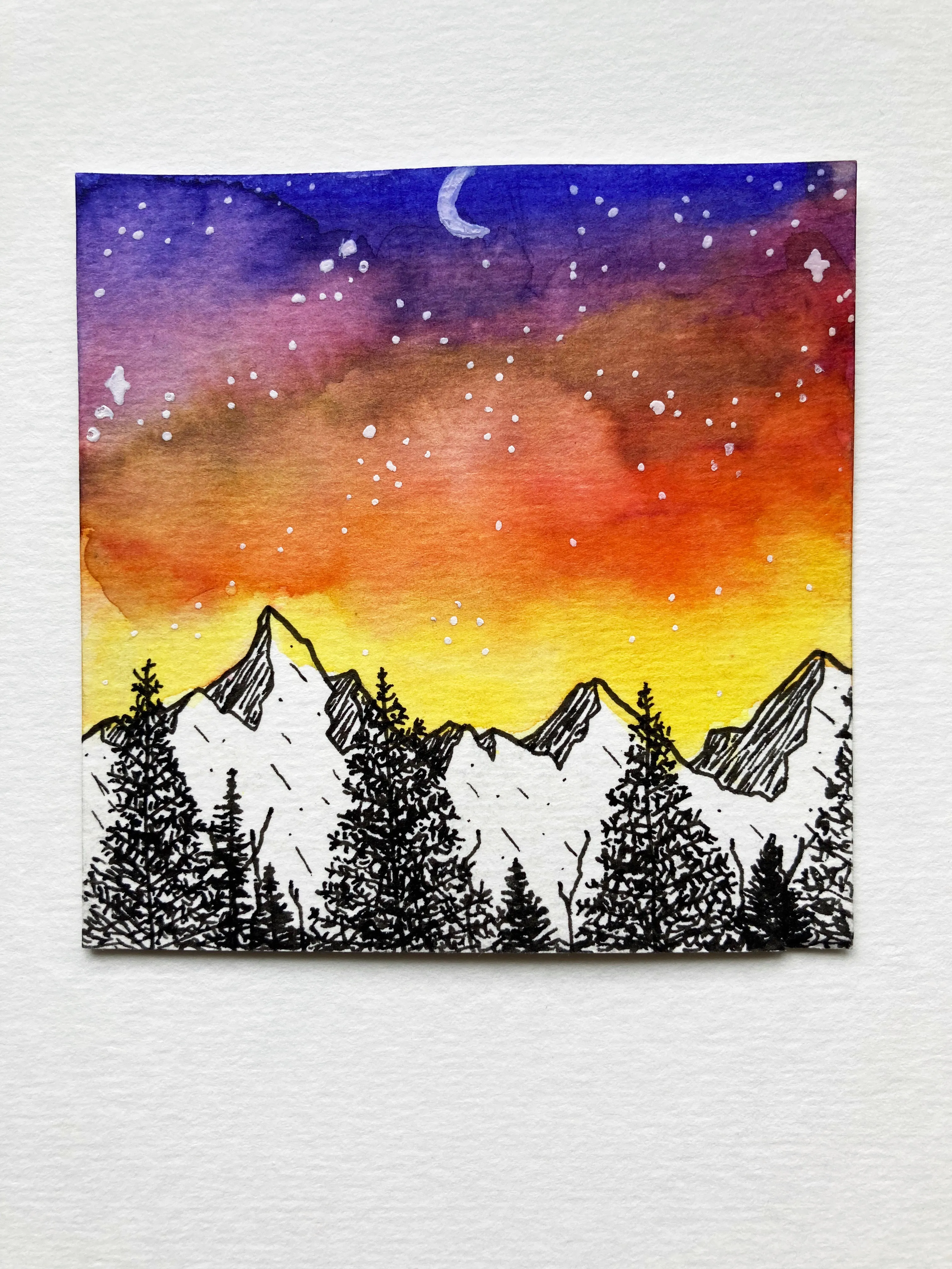 Mini Watercolor Landscape Painting