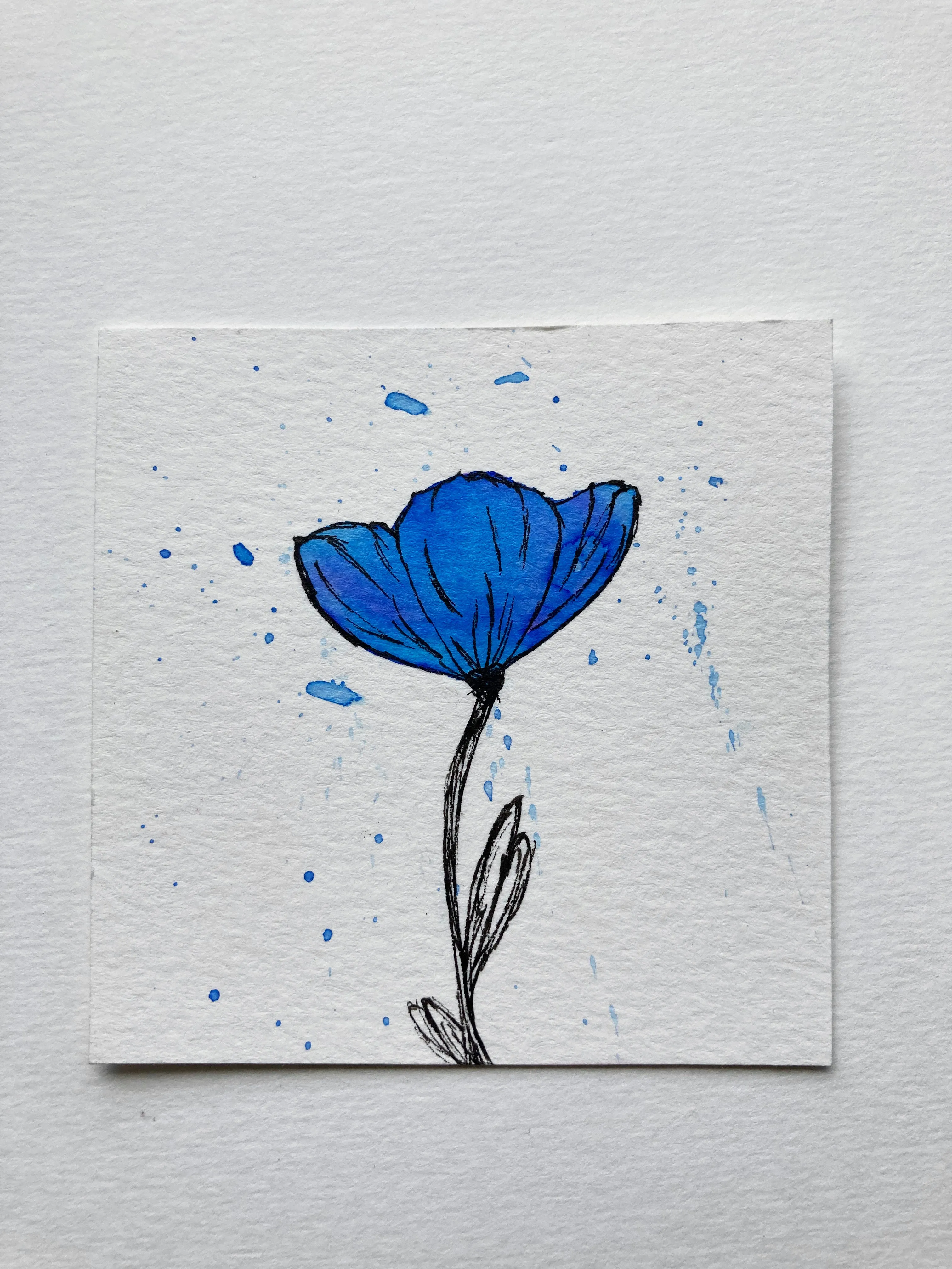 Mini Watercolor Wildflower Painting