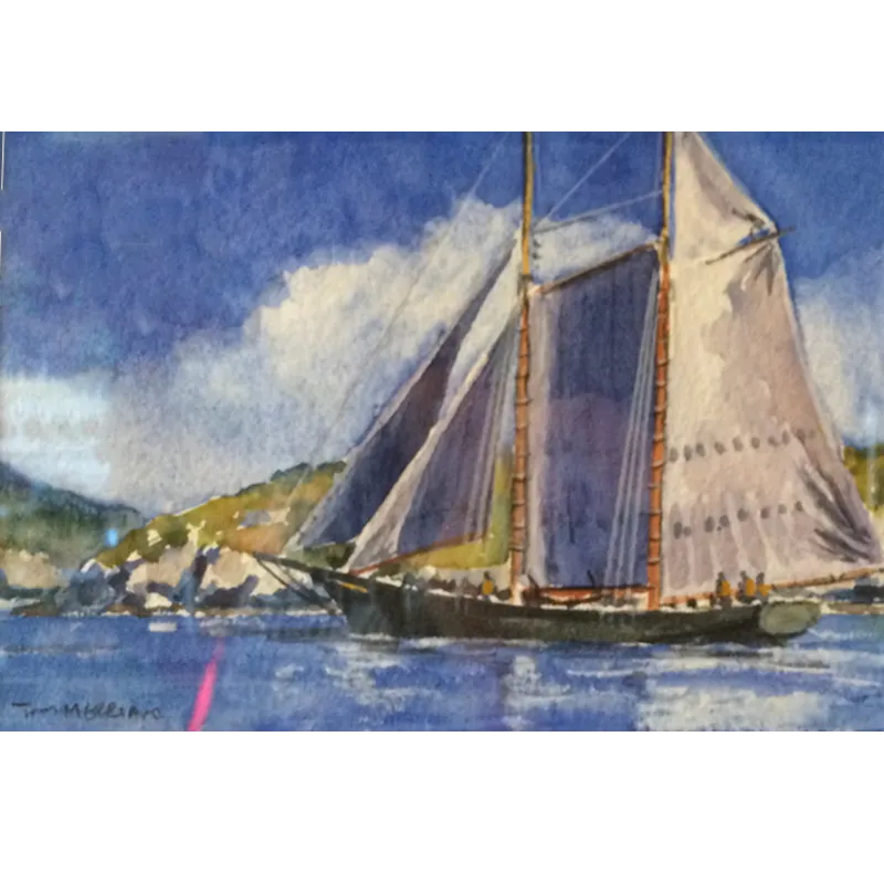 "Schooner on a Shoal" by Thomas Merriam