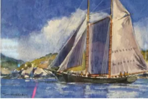 "Schooner on a Shoal" by Thomas Merriam