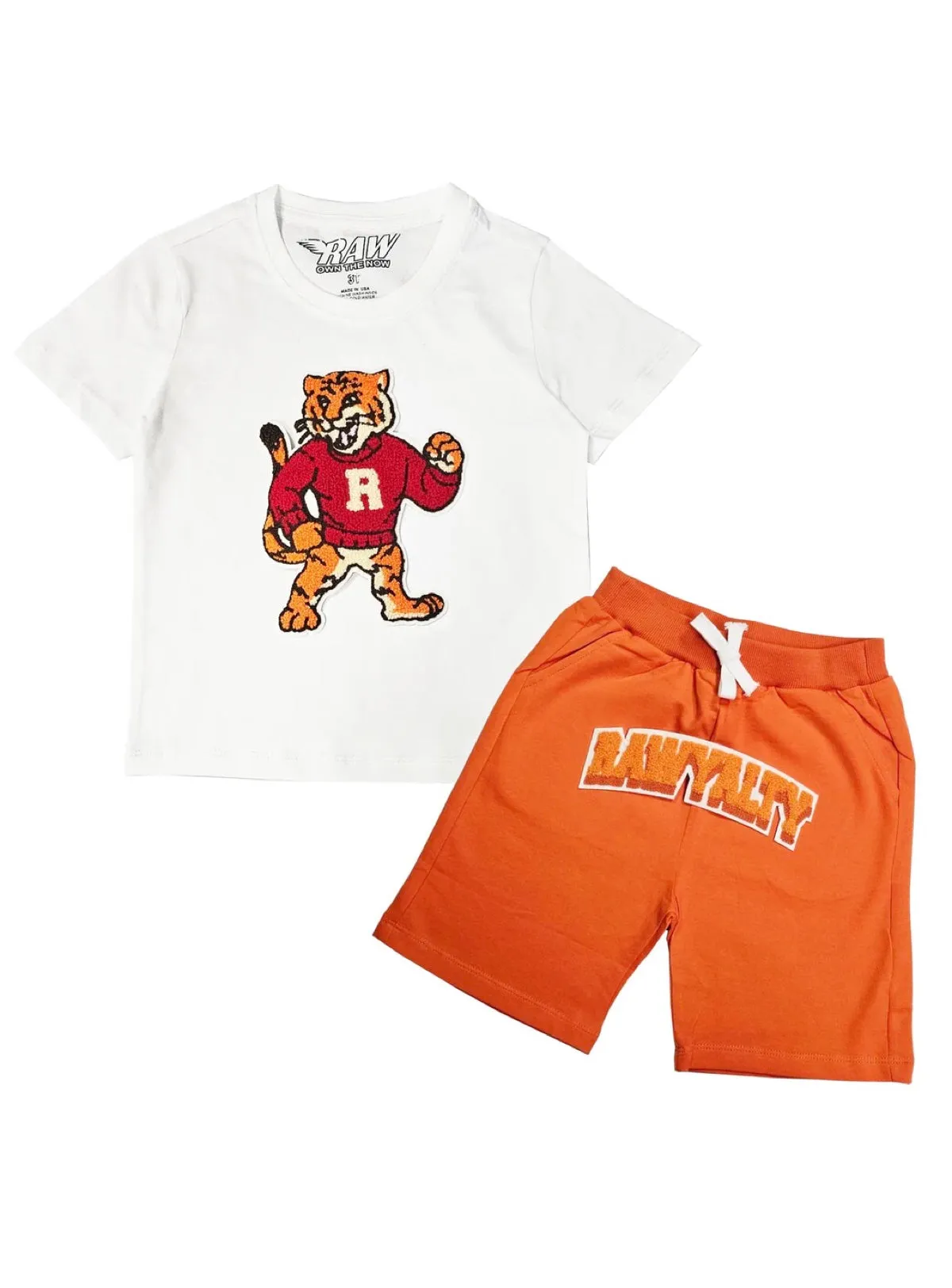 Rawyalty Kids Short Set - Tiger - Orange