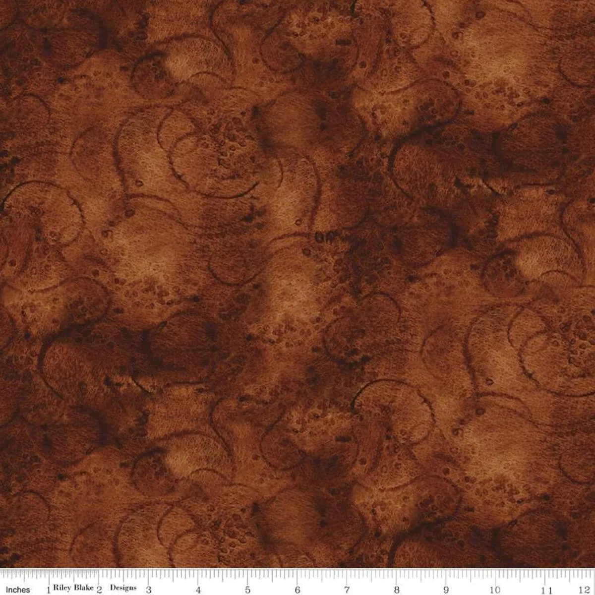 SALE Painter's Watercolor Swirl C680 Burnt Umber - Riley Blake Designs - Brown Tone-on-Tone - Quilting Cotton Fabric