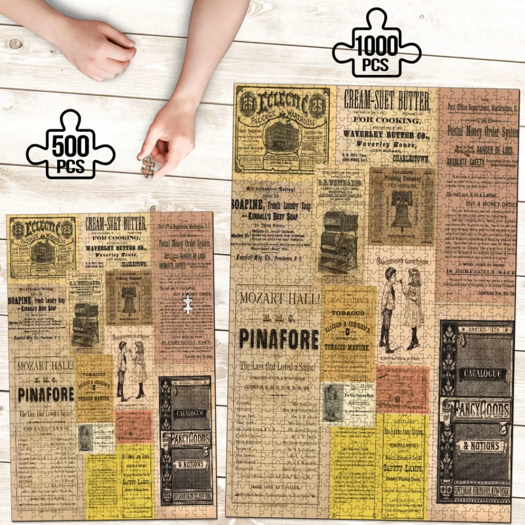 Vintage Newspaper Jigsaw Puzzle