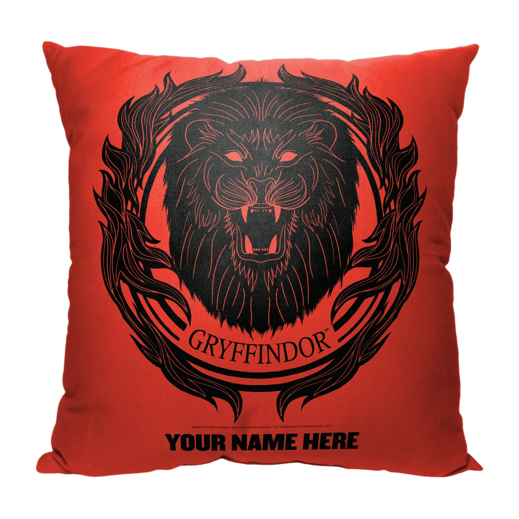 Warner Bros. Harry Potter Bold Gryffindor Personalized Throw Pillow 18x18 Inches