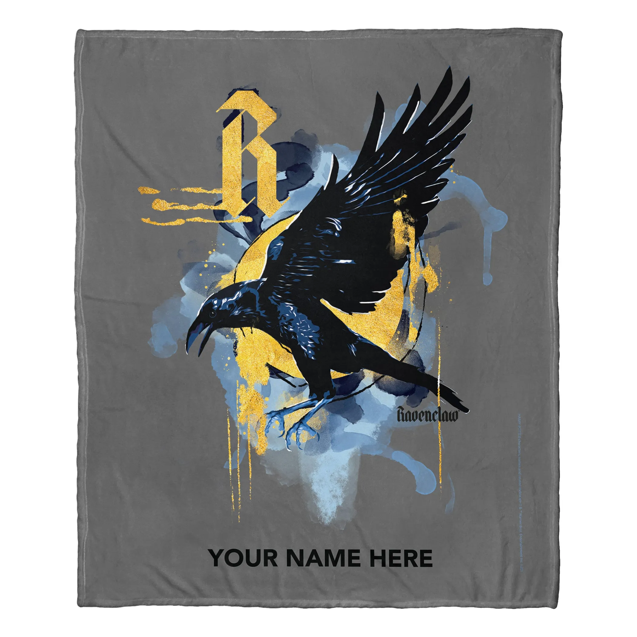 Warner Bros. Harry Potter Watercolor Ravenclaw Personalized Silk Touch Throw Blanket 50x60 Inches