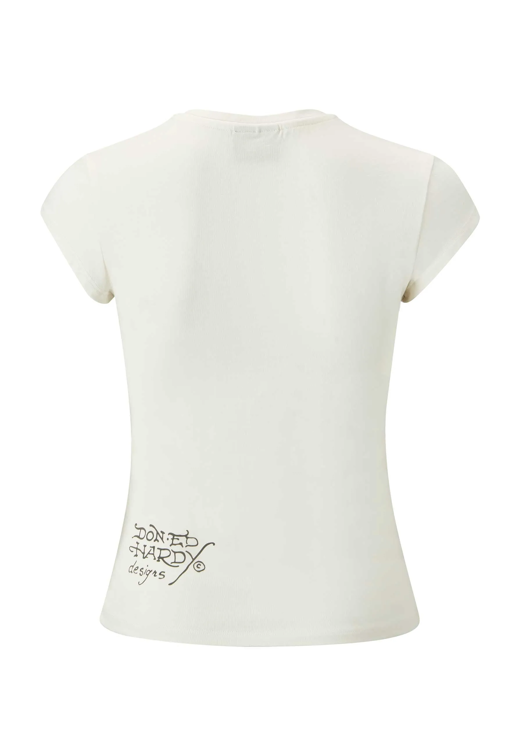 Womens Love Eternal Cap Sleeve Tshirt Top - White